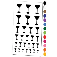 Margarita Glass Temporary Tattoo Water Resistant Fake Body Art Set Collection Dark Green