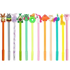 Wrapables Gel Pens School Office Supplies (12 pack) Cute Critters