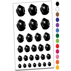 Solid Pug Looking Back Temporary Tattoo Water Resistant Fake Body Art Set Collection Light Blue