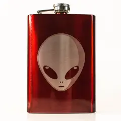 8oz RED Alien Flask