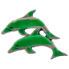Two Dolphins Pin 1"