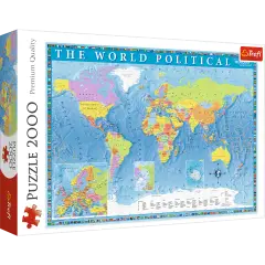2000 Piece Jigsaw Puzzle, Political Map of The World, Globe, Countries, Earth, Adult Puzzles, Trefl 27099