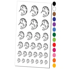 Cheery Spotted Narwhal Temporary Tattoo Water Resistant Fake Body Art Set Collection Light Green