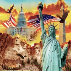 Sunsout Liberty 500 pc Fourth of July Jigsaw Puzzle 49121