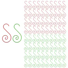 Wrapables Christmas Tree Ornament Hooks, S-Shaped Swirl Hooks for Hanging Decorations (Pack of 80) Red & Green