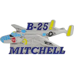 B-25 Mitchell Airplane Pin Pewter 2 3/8"