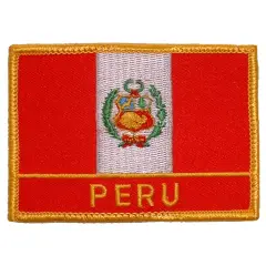 Peru Flag Patch 2 1/2" x 3 1/2"