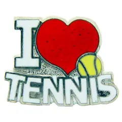 I Love Tennis Pin 1"