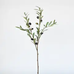 39" Faux Green Olive Stem