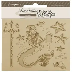 Stamperia Decorative Chips 5.5"X5.5"-Songs Of The Sea Mermaid