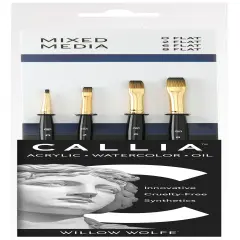 Willow Wolfe Callia Artist Mixed Media Flat Shader Brush Set-Flat Shaders
