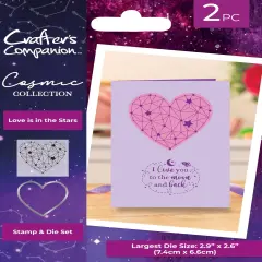 Crafter's Companion Cosmic Stamp And Metal Die-Love Is In the Stars
