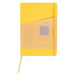 Fabriano EcoQua Plus Stitch-Bound Notebook - Yellow, 5-4/5" x 8-1/4", Dot Grid