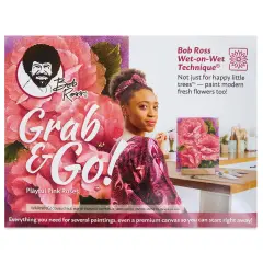 Bob Ross Grab and Go Floral Paint Kit - Playful Pink Roses