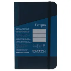 Fabriano Ecoqua Plus Fabric-Bound Notebook - Navy, 3-1/2" x 5-1/2", Lined