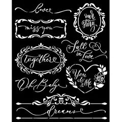 Stamperia Stencil 7.87"X9.84"-Romance Forever Plates