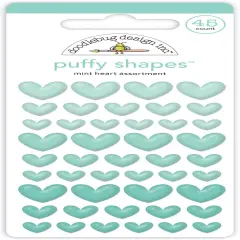 Doodlebug Puffy Stickers-Mint Heart