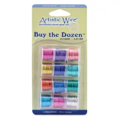 Artistic Wire Silver Plated Copper Craft Wire - Buy-The-Dozen, Assorted Colors, 20 Gauge, 9 ft, Set of 12