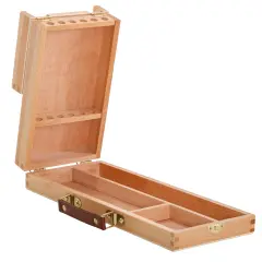 Wooden Flip Opening Artist Brush & Tool Box
