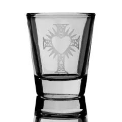 2oz Heart and Cross Shot Glass - Sacred Heart