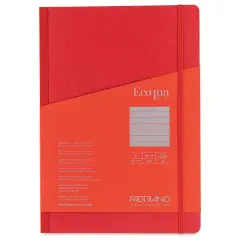 Fabriano Ecoqua Plus Fabric-Bound Notebook - Red, 8-1/4" x 11-7/10", Lined