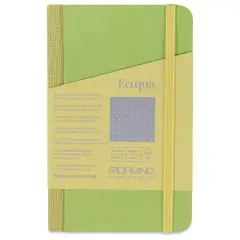 Fabriano Ecoqua Plus Fabric-Bound Notebook - Lime, 3-1/2" x 5-1/2", Dot Grid