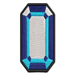 Octagon Gem Cut Diamond Jewelry Multi-Color Embroidered Iron-On or Hook & Loop Patch Applique
