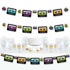 Big Dot of Happiness 80's Retro - Totally 1980s Party DIY Decorations - Clothespin Garland Banner - 44 Pieces
