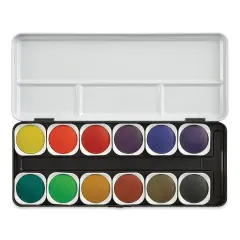 Finetec Transparent Watercolor Pan Set - Assorted Colors,Set of 12