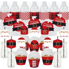 Big Dot of Happiness Jolly Santa Claus - Christmas Party Favors and Cupcake Kit - Fabulous Favor Party Pack - 100 Pieces