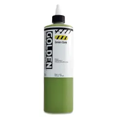 Golden High Flow Acrylics - Green Gold, 16 oz bottle