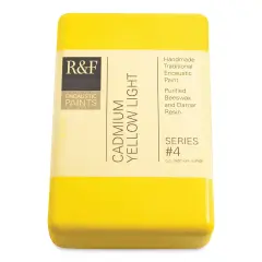 R&F Encaustic Paint Block - Cadmium Yellow Light, 333 ml block