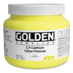 Golden Heavy Body Artist Acrylics - Cadmium Yellow Primrose, 32 oz Jar