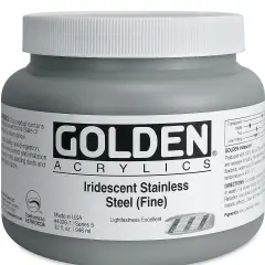 Golden Heavy Body Artist Acrylics - Iridescent Stainless Steel (Fine), 32 oz Jar