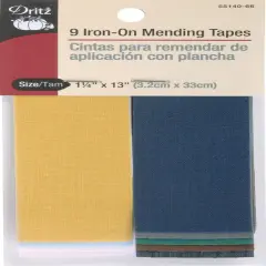 Dritz Iron-On Mending Tape 1-1/4"X13" 9/Pkg-Assorted Colors