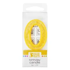 Mini Glitter Numeral Candle, 1ct Yellow