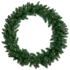 Northlight Pre-Lit Everett Pine Artificial Christmas Wreath - 36" - Clear Lights Green
