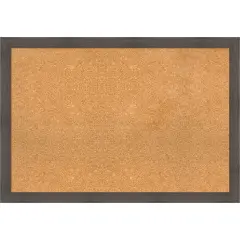 Hardwood Narrow Wood Framed Corkboard, Natural Cork Hardwood Chocolate