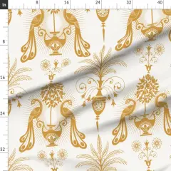 Various Fabrics by the Yard or Fat Quarter Gold Peacock Mediterranean Toscana Golden Italian Villa Palm Garden Fruit Damask Floral Botanical Classical Large Scale Custom Printed Fabric by Spoonflower