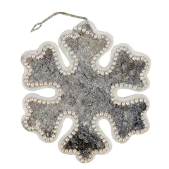 Northlight Snowy Woodland Snowflake Christmas Ornament - 8" - White and Brown