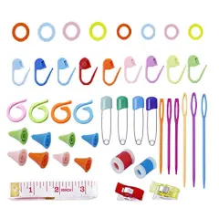381 PCS Stitch Ring Markers and Colorful Knitting Crochet Locking Counter Stitch Needle Clips + Weaving Tools Knitting Kits with 3 Storage Boxes