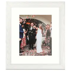 ArtToFrames 16x32" Matted Picture Frame with 12x28" Single Mat Photo Opening Framed in 1.25" White and 2" Mat (FWM-4098-16x32)