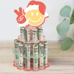 Big Dot of Happiness Groovy Christmas - DIY Pastel Holiday Party Money Holder Gift - Cash Cake