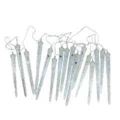 Northlight LED Transparent Dripping Icicles Christmas Tube Lights - Polar White - 14.25' Clear Wire - 16ct