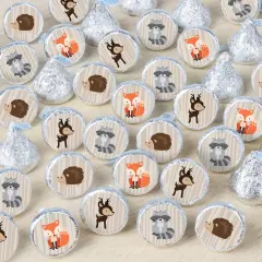 Big Dot of Happiness Woodland Creatures - Baby Shower or Birthday Party Small Round Candy Stickers - Party Favor Labels - 324 Count