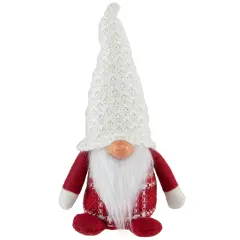 Northlight Plaid Boy Gnome Christmas Figurine - 9.5" - Red and White