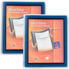 Avery Flexi-View 3 Ring Binder, 1/2 Inch Round Rings, 2 Navy Blue Binders (01671)