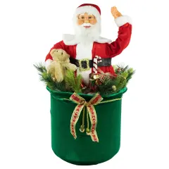 Northlight LED Lighted and Animated Gift Bag with Santa Claus Christmas Figure - 32" Red