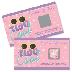 Big Dot of Happiness Two Cool - Girl - Pastel 2nd Birthday Party Game Scratch Off Cards - 22 Count