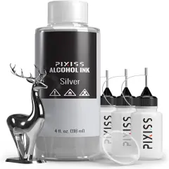 Pixiss Metallic Silver Alcohol Ink for Resin 4oz